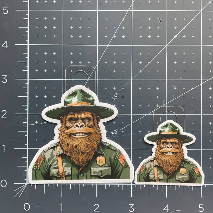 National Parks and Beyond - Wholesale Sticker - Happy Park Ranger Sasquatch or Bigfoot Vinyl 3" Sticker