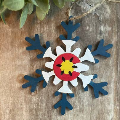 Ornamento de floco de neve da bandeira do Colorado por atacado de True Life Concepts