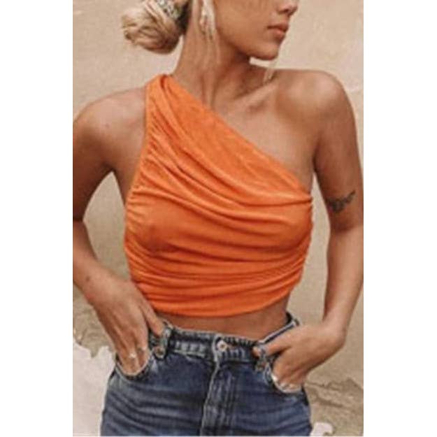 CROP TOP MIT SCHRÄGER SCHULTER für den Großhandel von TREND SHOP