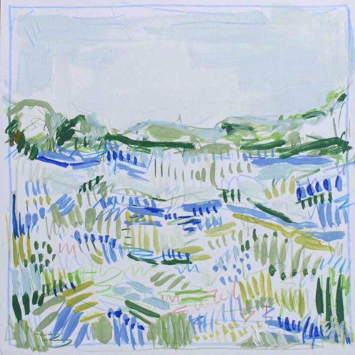 Through The Bluebonnets Square Print for wholesale by Elizabeth Sage Art