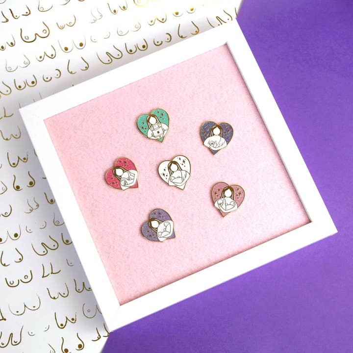 White Enamel Pin Display Frame - 2 sizes for wholesale by T & Belle