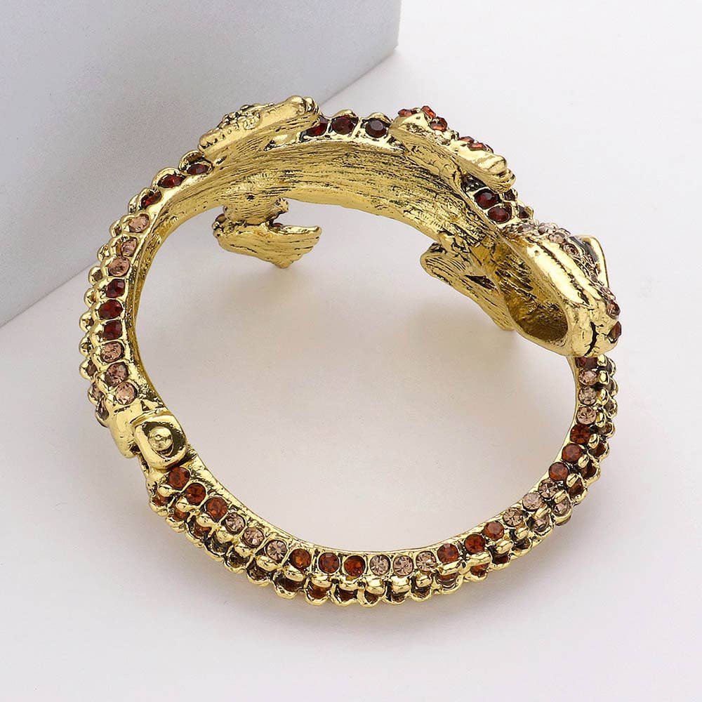 Sensibling Corp. - Wholesale Cuff Bracelet - Crystal Rhinestone Crocodile/Alligator Embellished Bracelet7