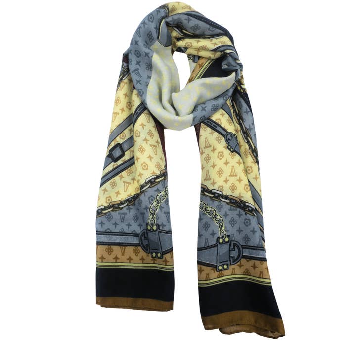 Ladies Luxurious Large Soft Feel Spring Fashion Chain Scarf for wholesale by Allesco Inc.