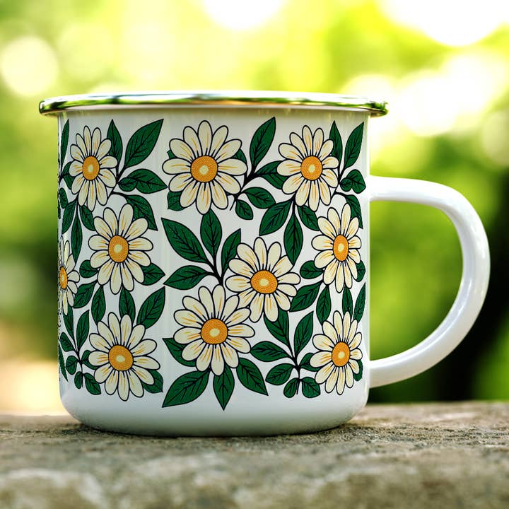 Loftipop - Wholesale Coffee Mug - Floral Daisy Camp Mug, Nature Flower Garden Botanical Gifts
