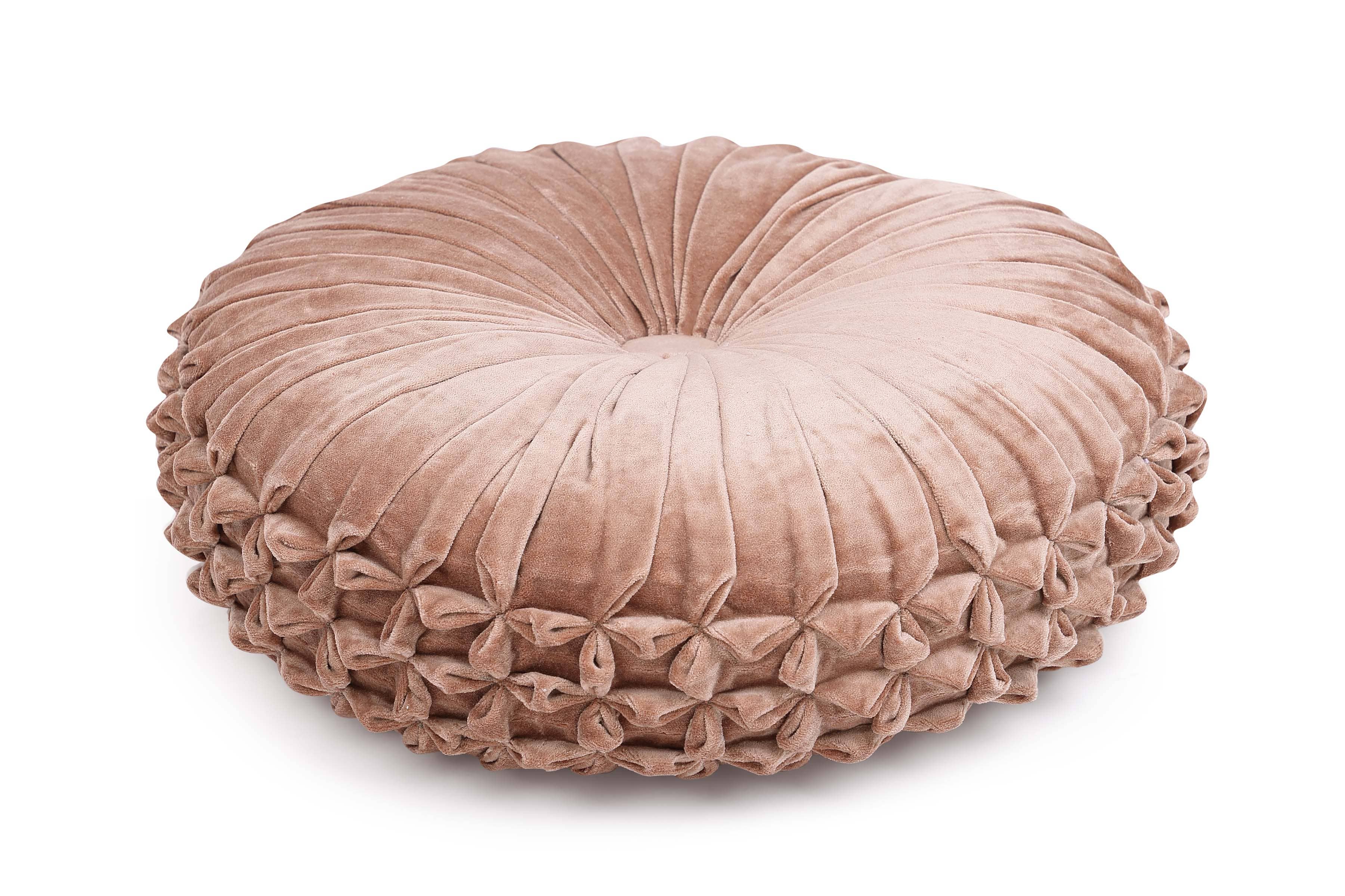 Casa Amarosa - Wholesale Throw/Decorative Pillow - Velvet Round Handmade Pillow, Dusty Pink - 16 Inch1