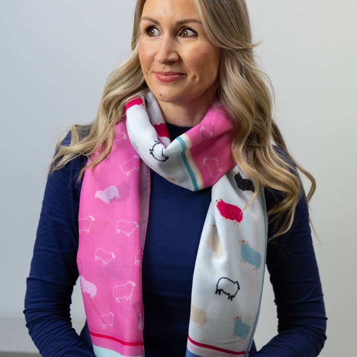 Woolly Ewe Scarf - Heather for wholesale by Hairy Coo