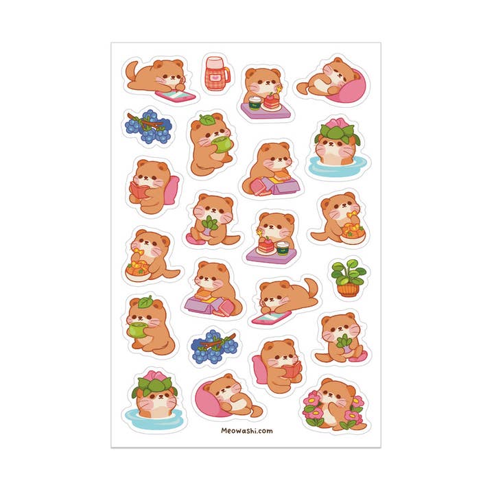Hoja de Pegatinas de la Vida Diaria de una Nutria II para venta al por mayor de Meowashi Studio