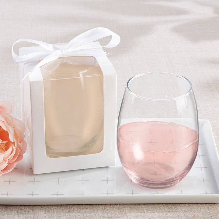 Kate Aspen - Wholesale Wine Glass - 9 oz. Stemless Wine Glass - DIY (Set of 12)