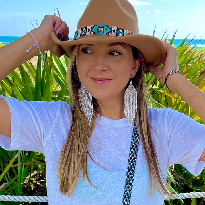 Cinturino per cappello turchese e oro per la vendita all'ingrosso da parte di KAQCHI