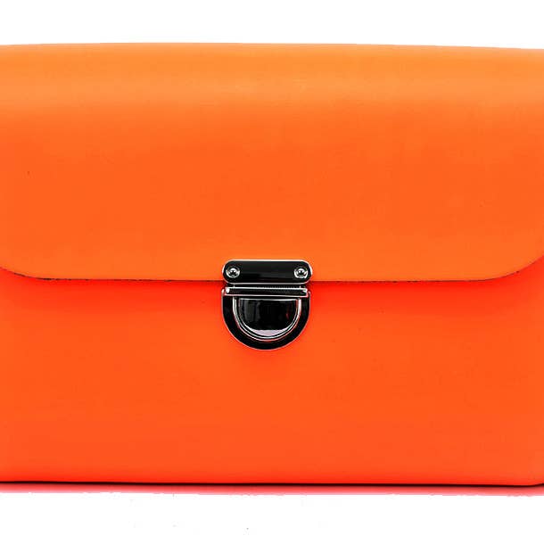 Fluorescent (Neon) Orange Leather Satchel - Leilani for wholesale by A to Z Leather