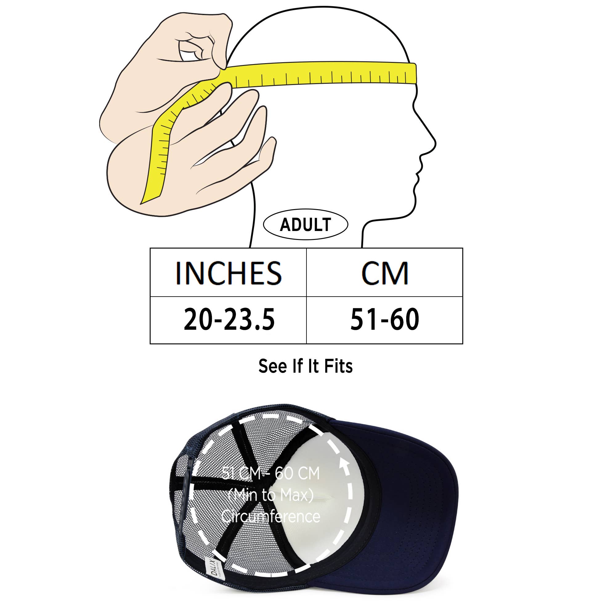 Dalix - Venta al por mayor Gorra trucker - Unisex - DALIX Trucker - Gorra de dos tonos con correa ajustable81