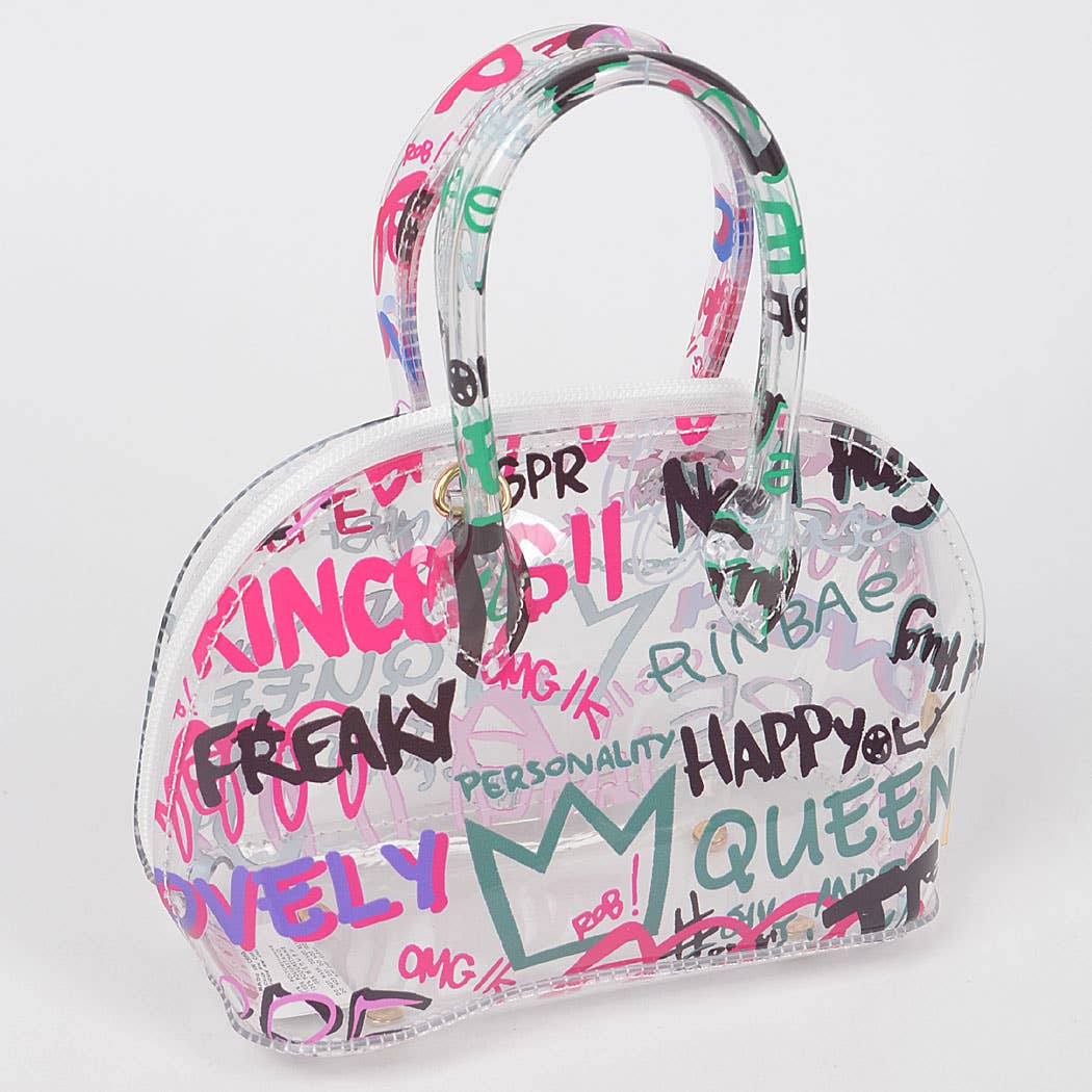 3AM BY H&D ACCESSORIES - Wholesale Top Handle Bag - Women's - Graffiti Pvc Top Handle Bag4