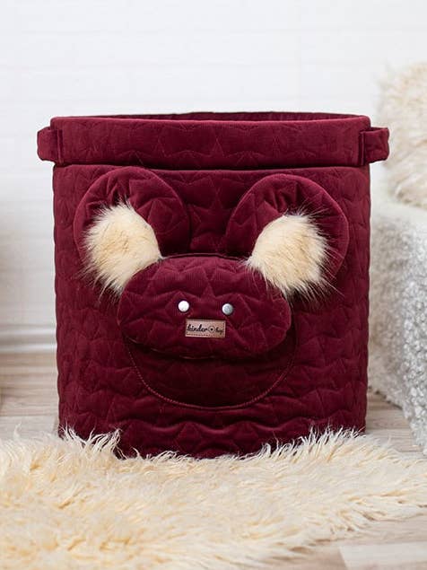 Børn Hop Teddy Toy Basket Stjerner Maroon for engroshandel hos Kinder Hop SP. Z O.O.