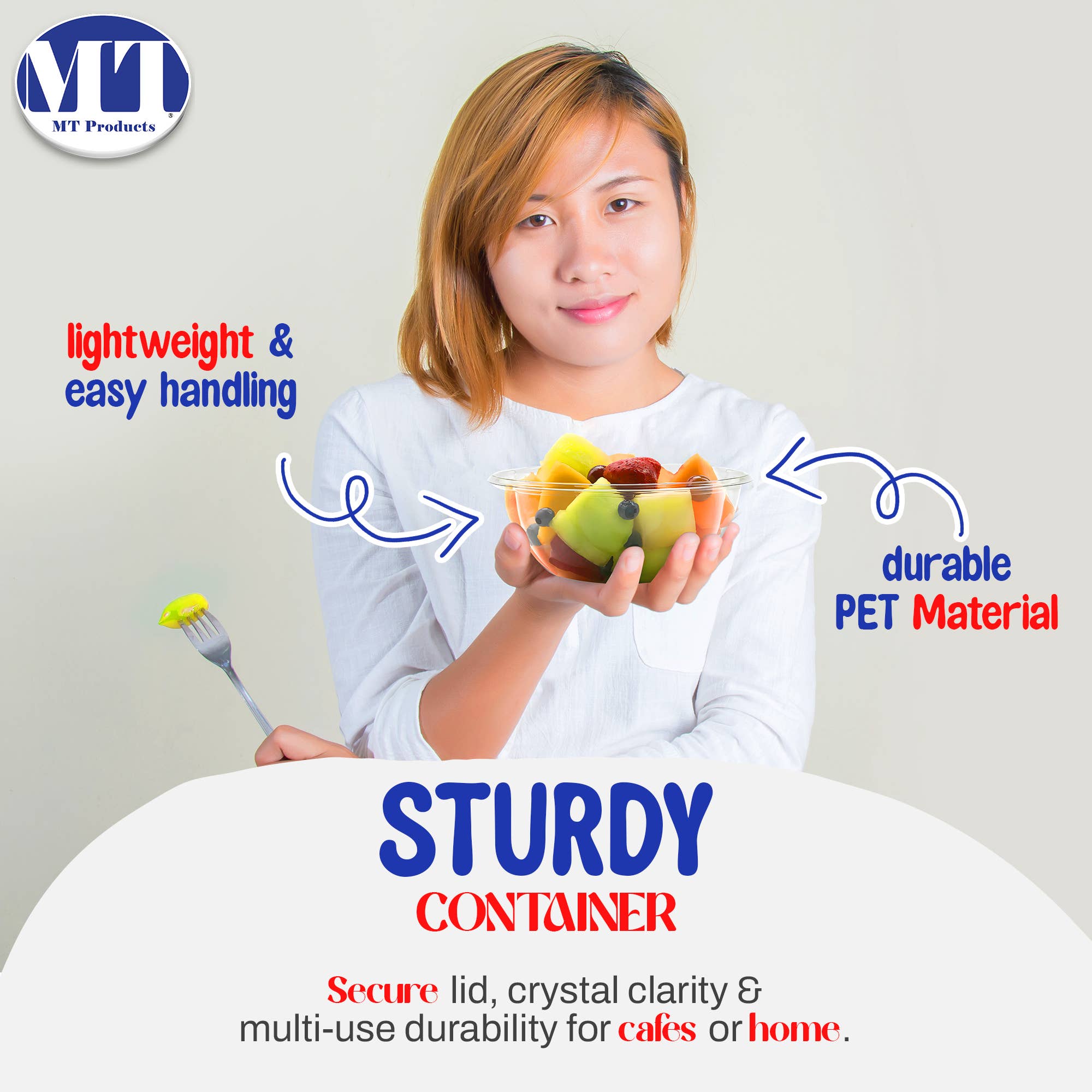 MT Products - Wholesale Food Storage Container - MT Products Clear Plastic Salad Container 16 oz2