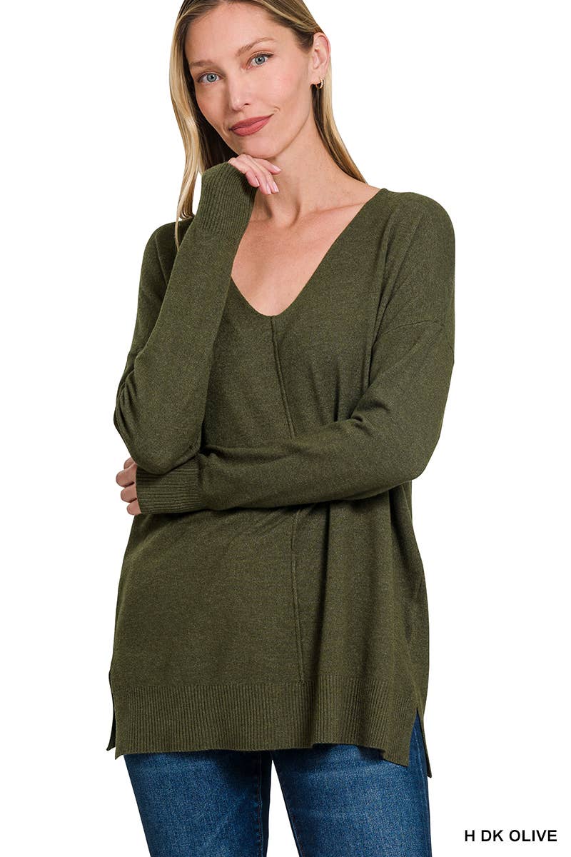 42POPS - Vendita all'ingrosso Maglia larga - Donna - "..._ Maglione con Cucitura Frontale Tinto in Capo"19