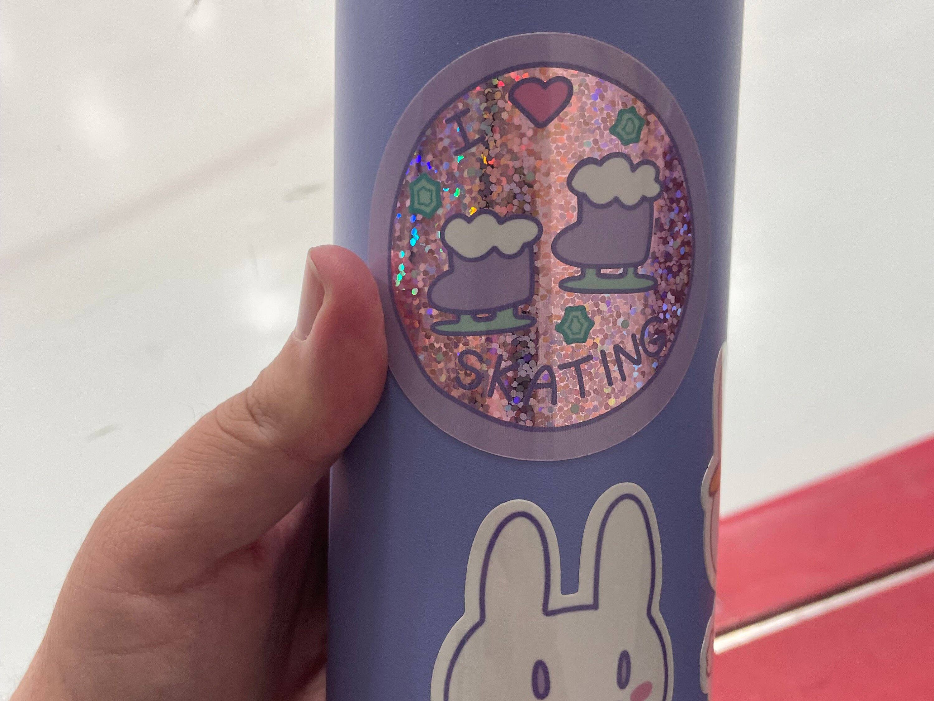 Courtney Elizabeth Studio - Wholesale Sticker - I Heart Skating - Glitter Vinyl Sticker For Figure Skaters2