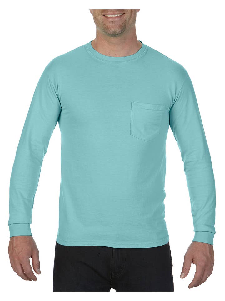 Total Apparel - Wholesale T-Shirt - Men's - Comfort Colors Garment-Dyed Long-Sleeve Pocket T-Shirt C44103
