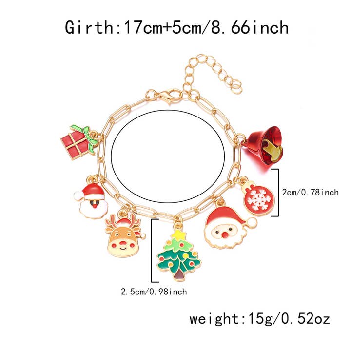 Funkyrel® Atzbranding Limited - Wholesale Charm/Dangle Bracelet - Bauai - Christmas Enamel Pendant Chain Necklace Bracelet9