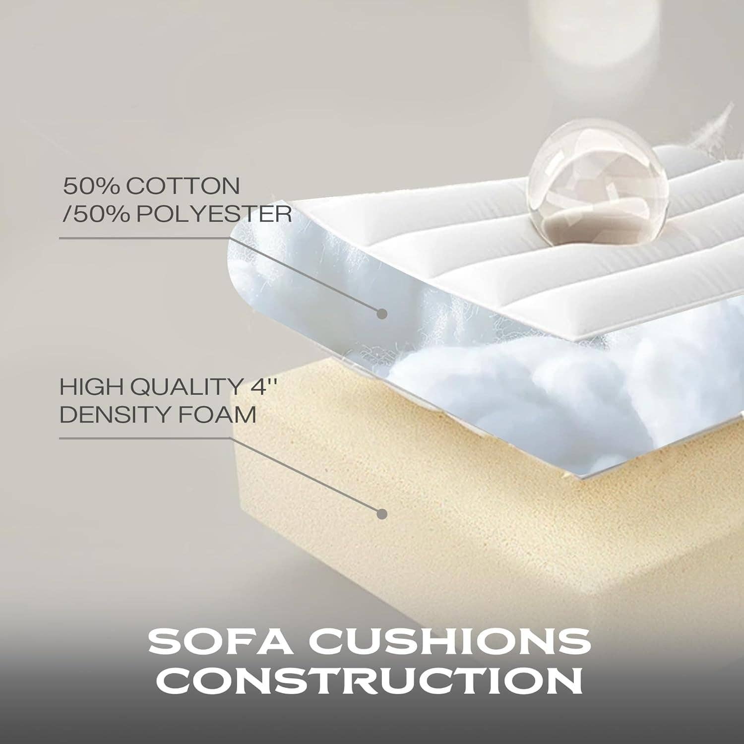 Cream White Linen Oversized Modular Sectional Sofa With Removable Cushion Covers for wholesale on Faire7