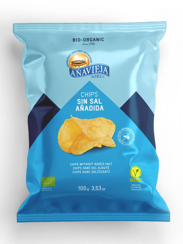 BIOLOGISCHE AARDAPPELCHIPS ZOUTVRIJ voor wholesale door Aperitivos de Anavieja