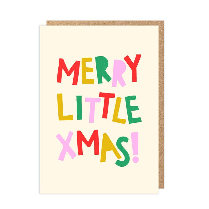 God liten jul A6 färgglada typografiska kort för wholesale av Zoe Spry