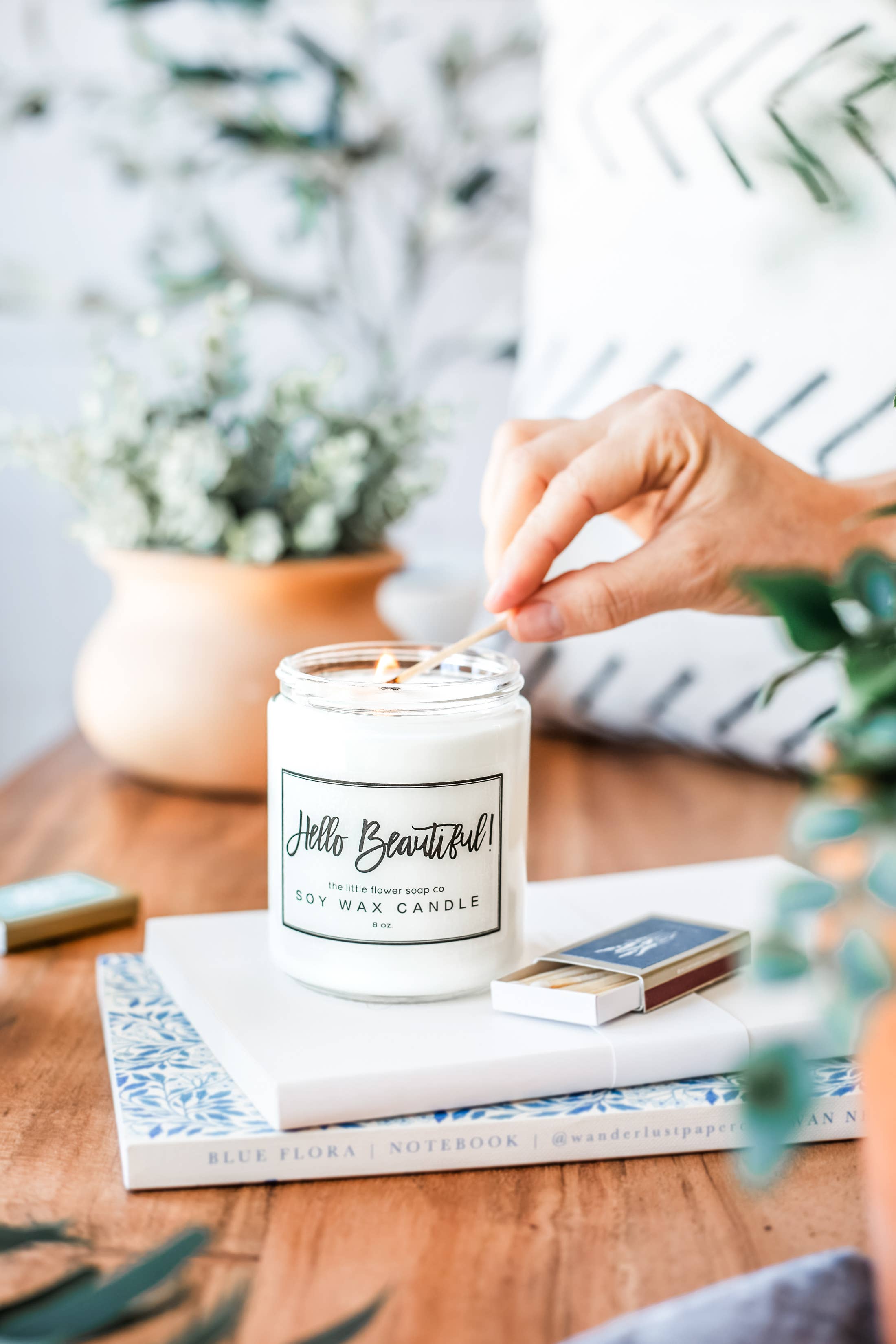 The Little Flower Soap Co - Wholesale Jar/Filled Candle - Hello Beautiful! - 8oz Candle1