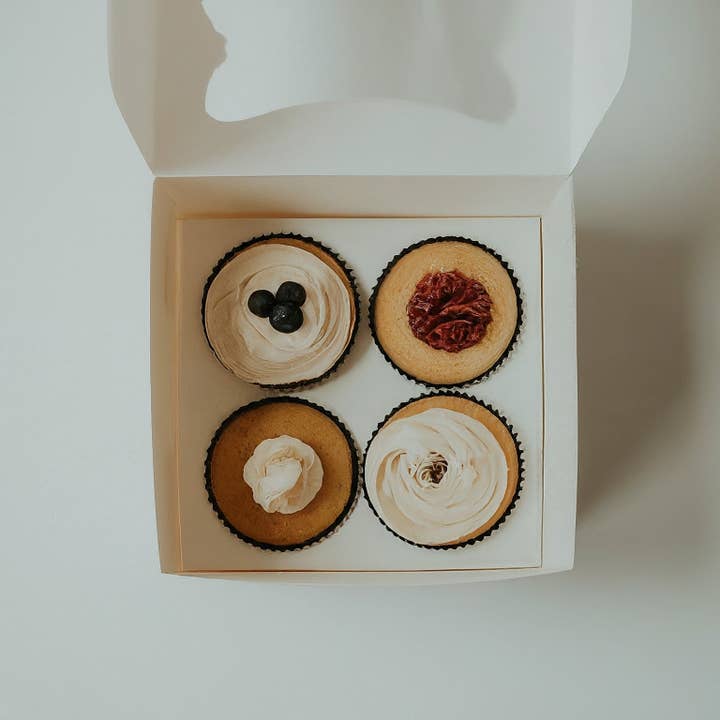 Tennessee IMPEX - Wholesale Cupcake/Muffin Pan - Cupcake Boxes with insert for 4 Pastries (6x6x3 in) White3