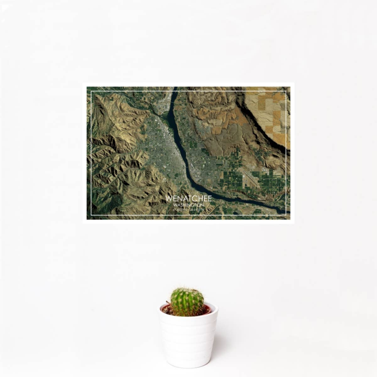 JACE.design - Wholesale Art Print - Wenatchee WA Map Print Satellite1