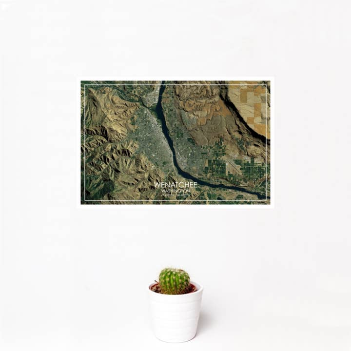 JACE.design - Wholesale Art Print - Wenatchee WA Map Print Satellite1