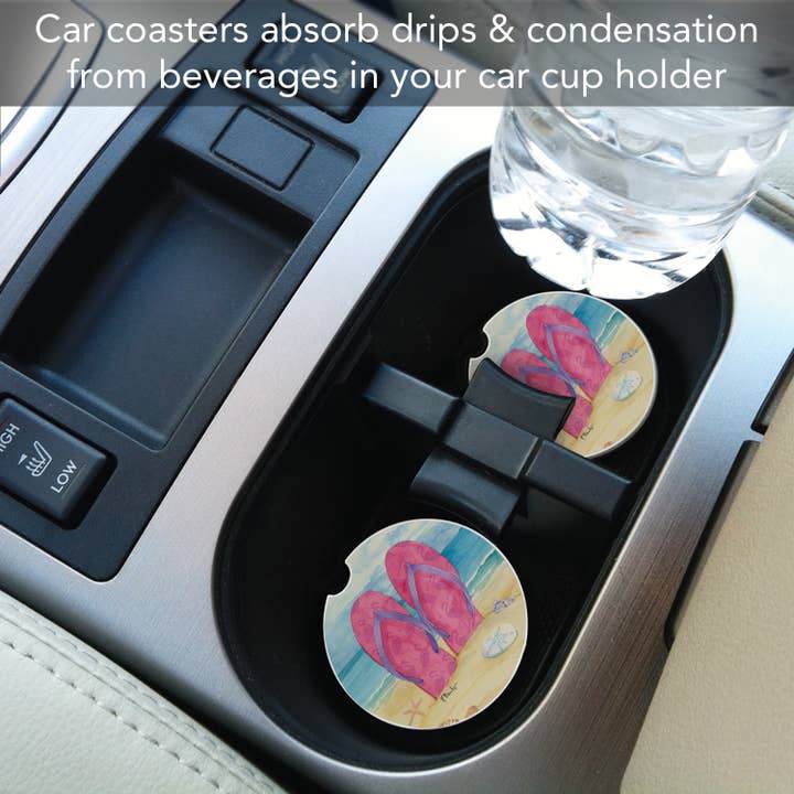 Conimar Promotions - Wholesale Coasters - "Toes in the Sand" 1-Pack Absorbent Stone Car Coaster 3