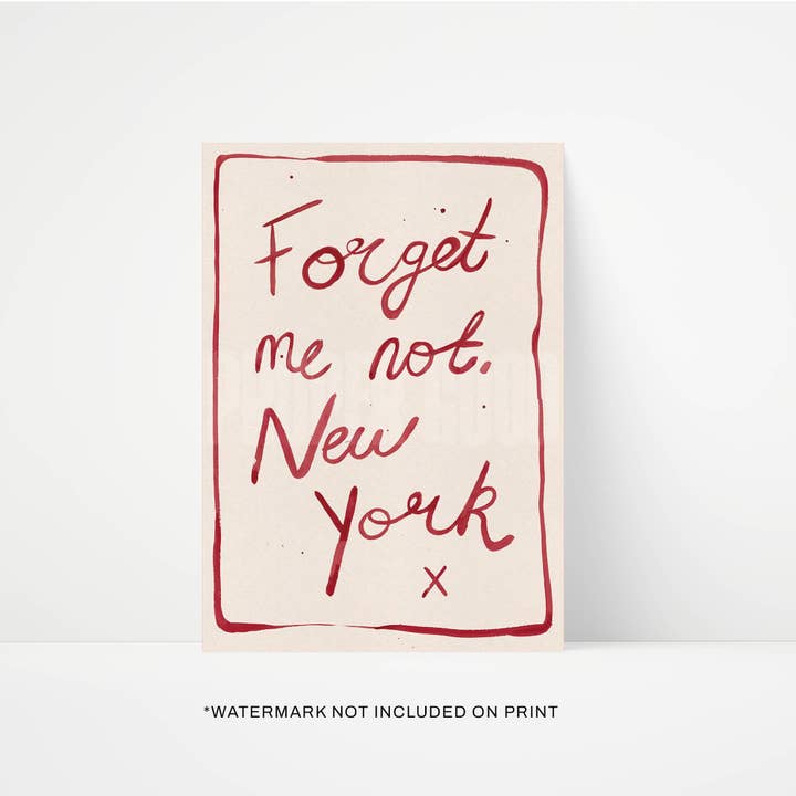 Forget Me Not New York Hand Painted Art Print for wholesale by Proper Good