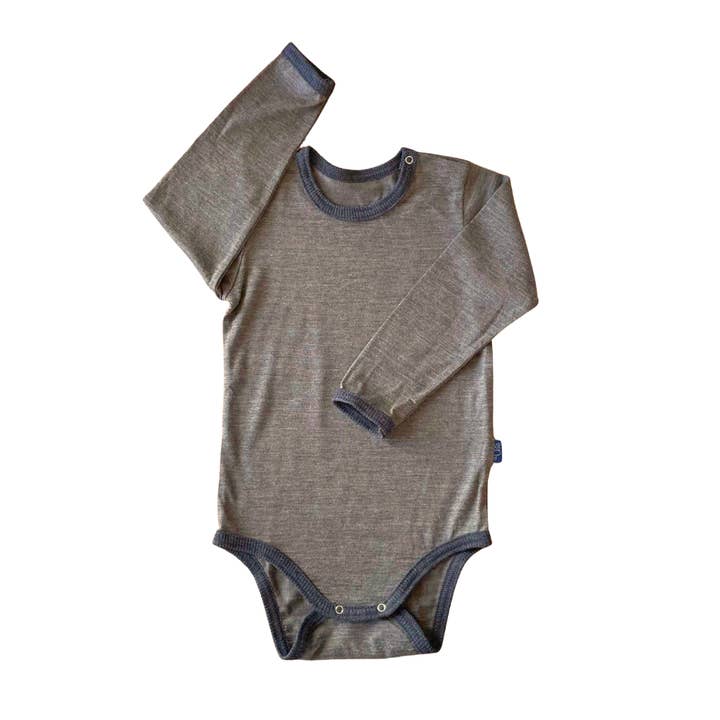 Glückskind - Wholesale Bodysuit (Non-Footed) - Baby - Body nut brown, merino wool & silk (organic/GOTS)1