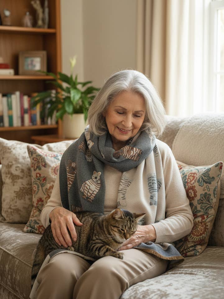 Tabby Cat Winter Wrap Scarf for wholesale by Shimena