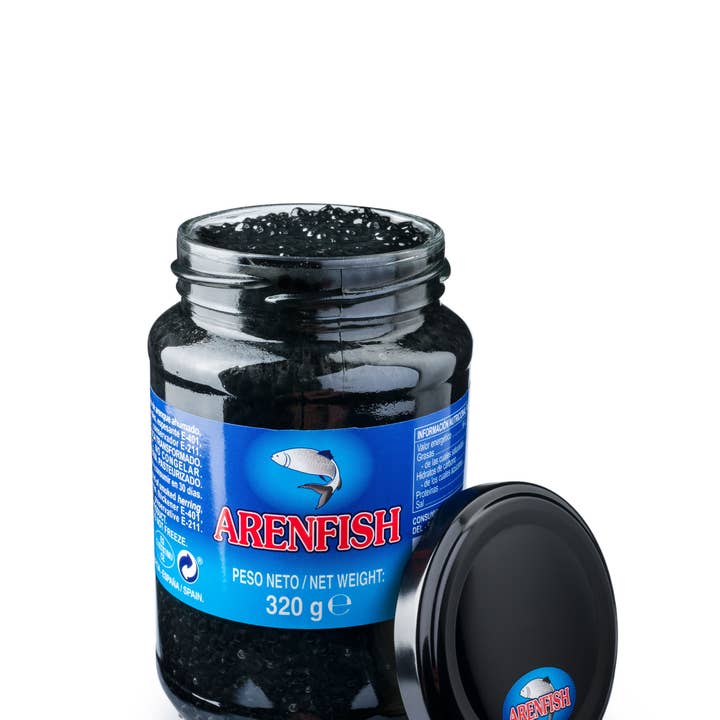 Arenfish Black 320g/11.2oz Caviar Substitute, Gourmet, Pearls for wholesale by Eurocaviar