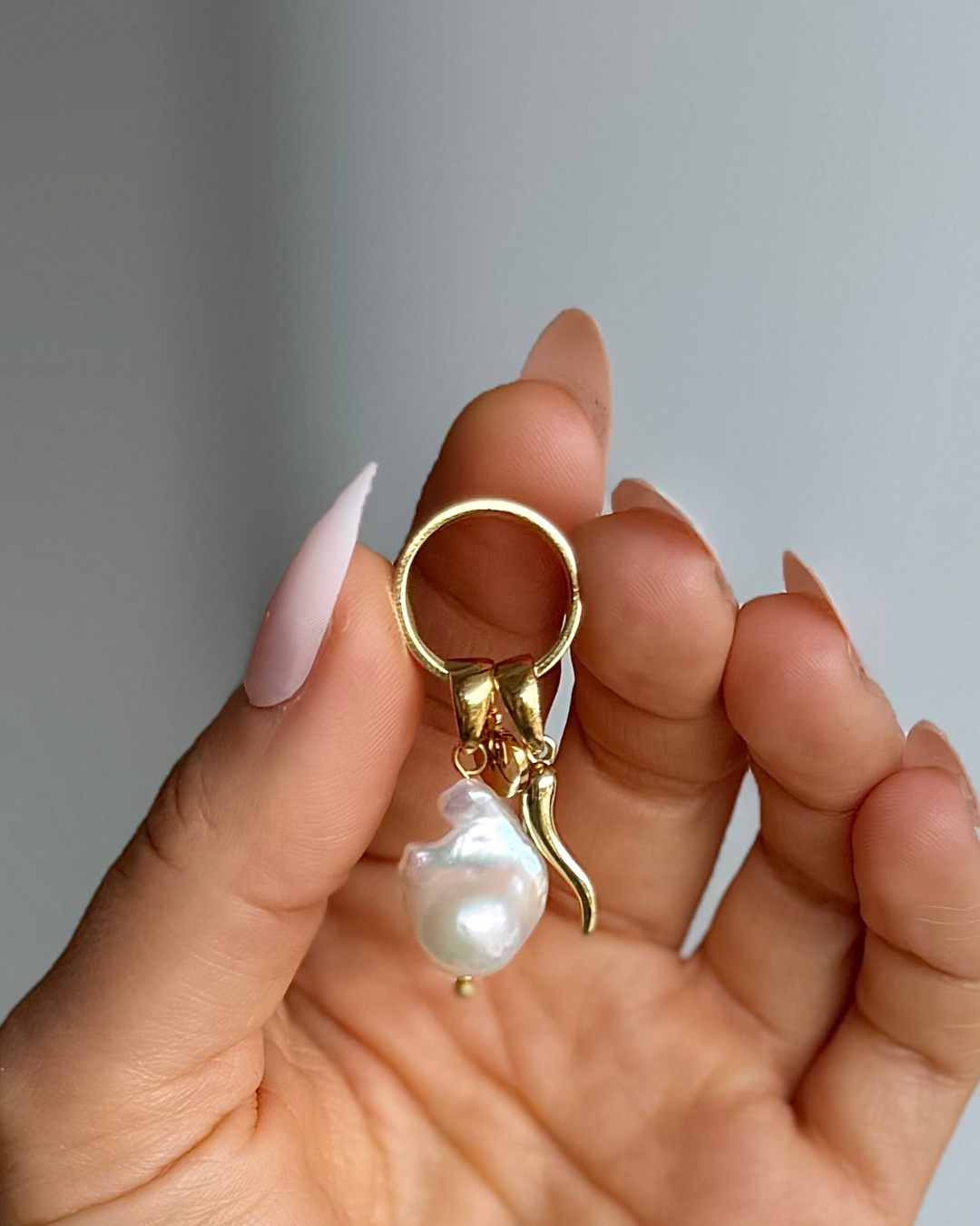 WILYMI Jewelry Co - Wholesale Charm/Dangle Bracelet - Multi-Use Pearl + Cornicello Charm Bracelet | Gold Filled11