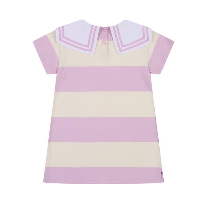 ToTo Heros - Wholesale Dress - Kids - Cruz Striped Pointy Collar Piqué Polo Dress2