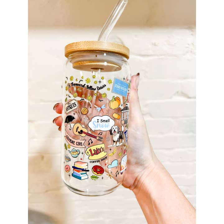 LovealwaysDesignsUS - Wholesale Drinking Glass/Cup - Gil girls iced coffee glass; mug; tumbler 1
