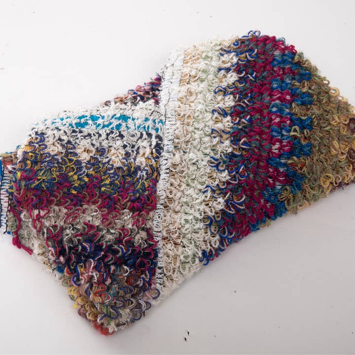 VIA FIORE - Wholesale Poncho - Women's - Multicolor Textured Knit Poncho with Fringe2