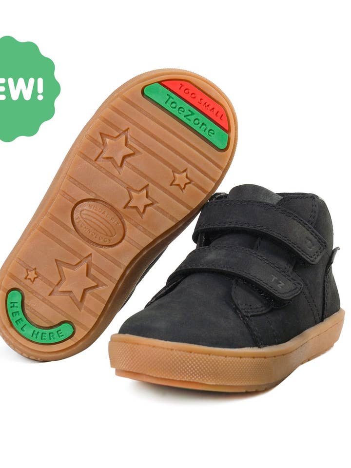 GRAYSON - Schwarze Nubukleder-Stiefel für Jungen (in halben Größen erhältlich) für den Großhandel von ToeZone