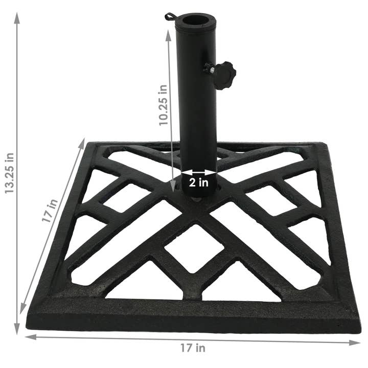 Sunnydaze Decor - Wholesale Patio Umbrella - Sunnydaze Modern Geometric Cast Iron Patio Umbrella Base