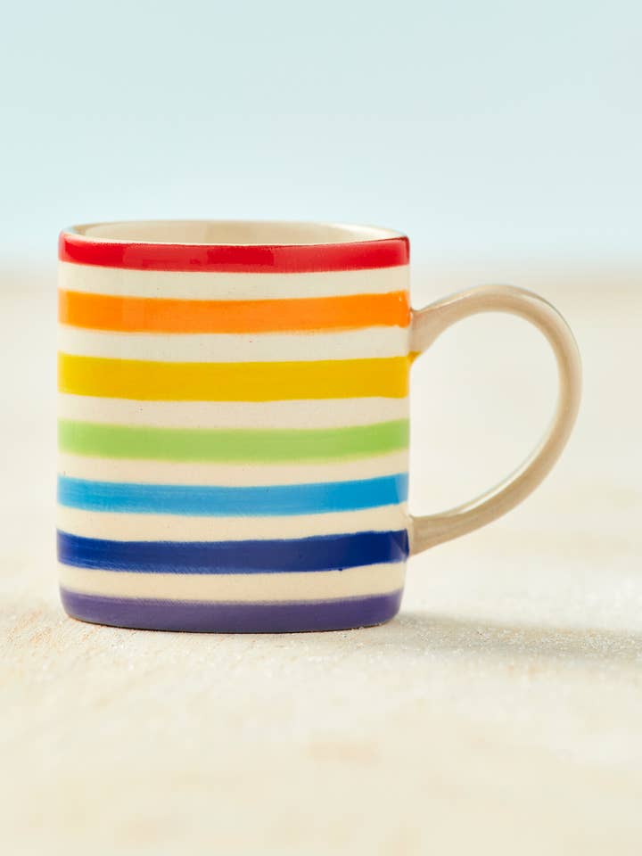 Hand Painted New Rainbow Espresso Mug for wholesale by Namaste