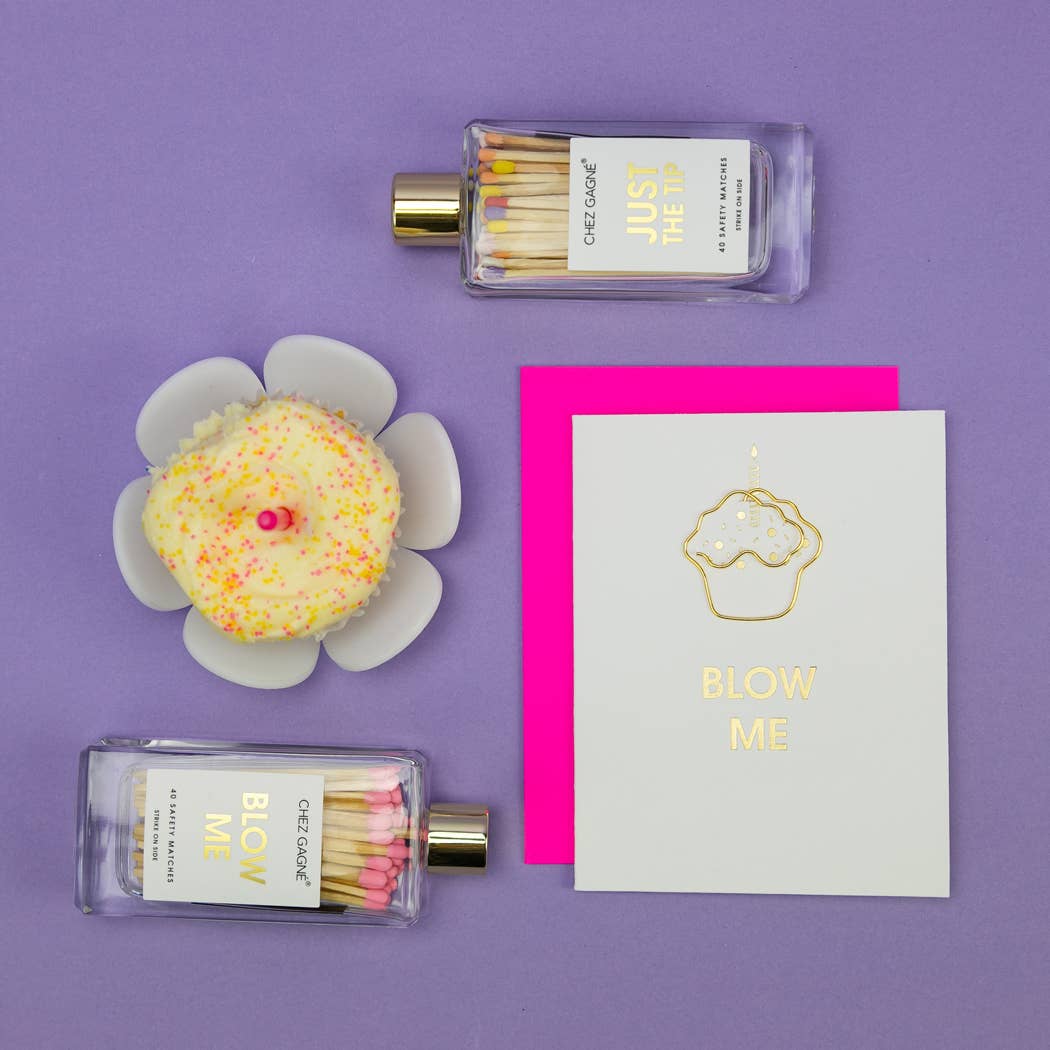 Chez Gagné - Vente Allumettes - Blow Me - Boîte en verre d'allumettes de sûreté roses2