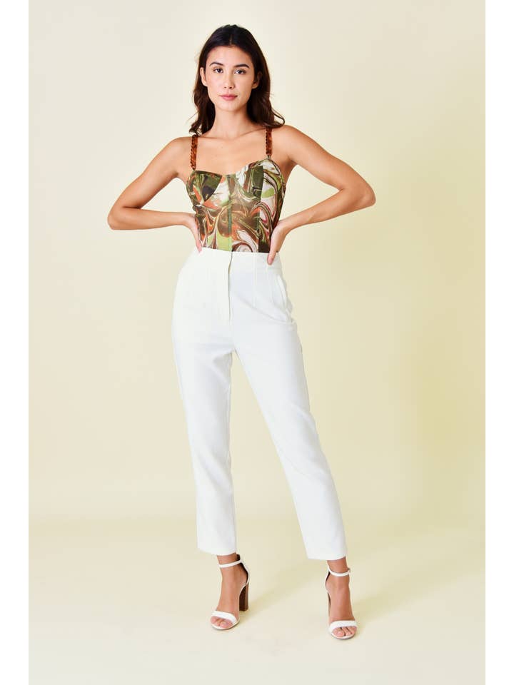 OLIV MULTI ABSTRAKT TRYCK AKRYL KEDJEBAND BODYSUIT-PI5677FO för wholesale på Faire8