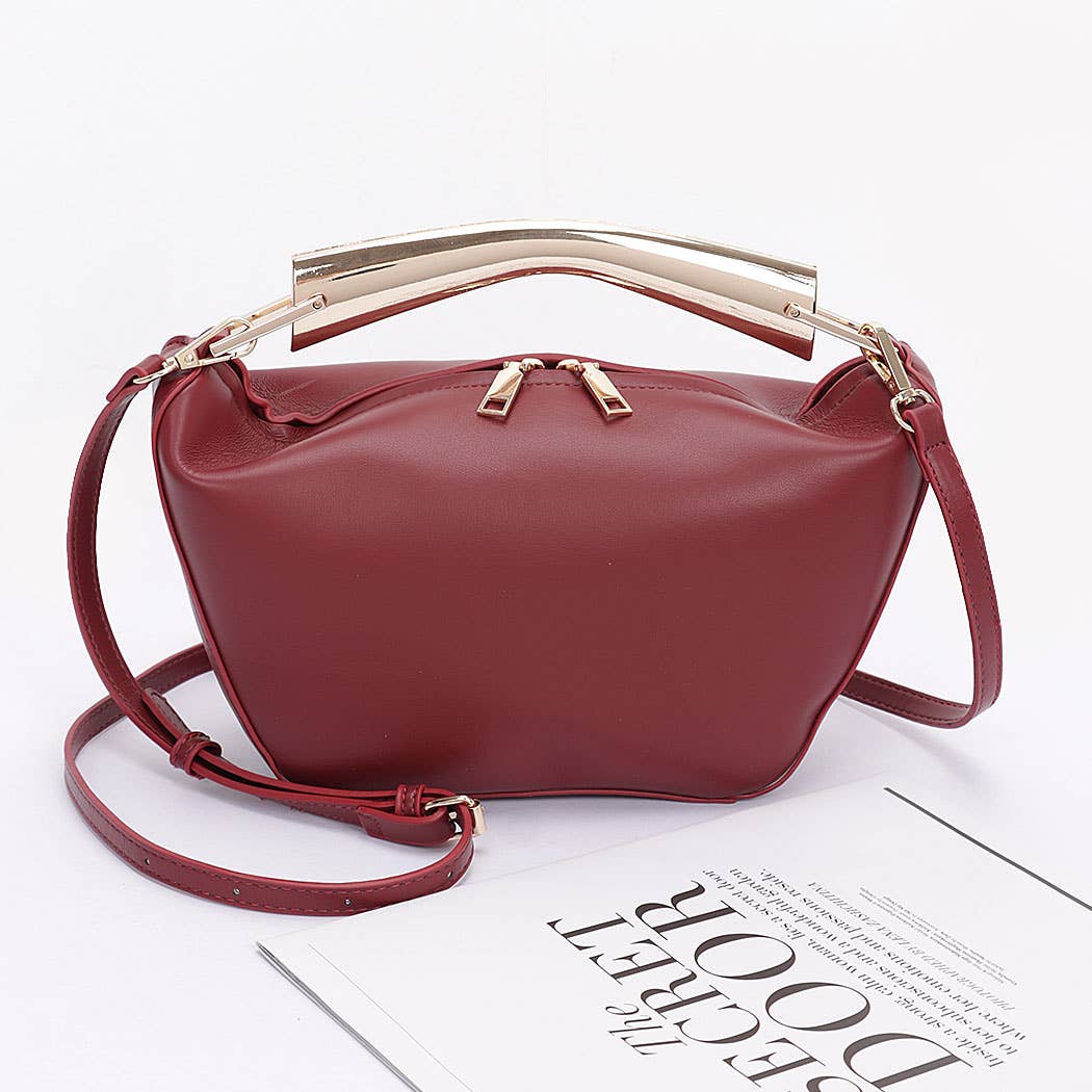 3AM BY H&D ACCESSORIES - Wholesale Clutch Bag - Women's - Faux Leather Metal Handle BAgg
5