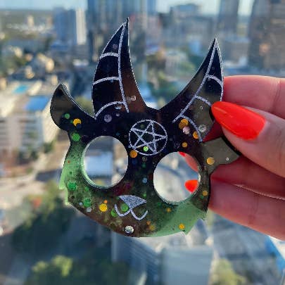 The Witchin Waifu – wholesale Keychain – Women's – Goat Demon Resin Safety Baphomet Self-Defense Key Chain