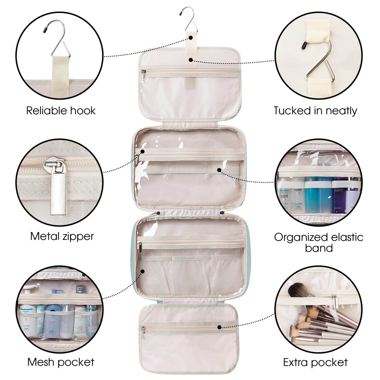 wandf - Wholesale Toiletry Bag - Women's - Large Capacity Waterproof Hanging Toiletry Bag Travel Bag7