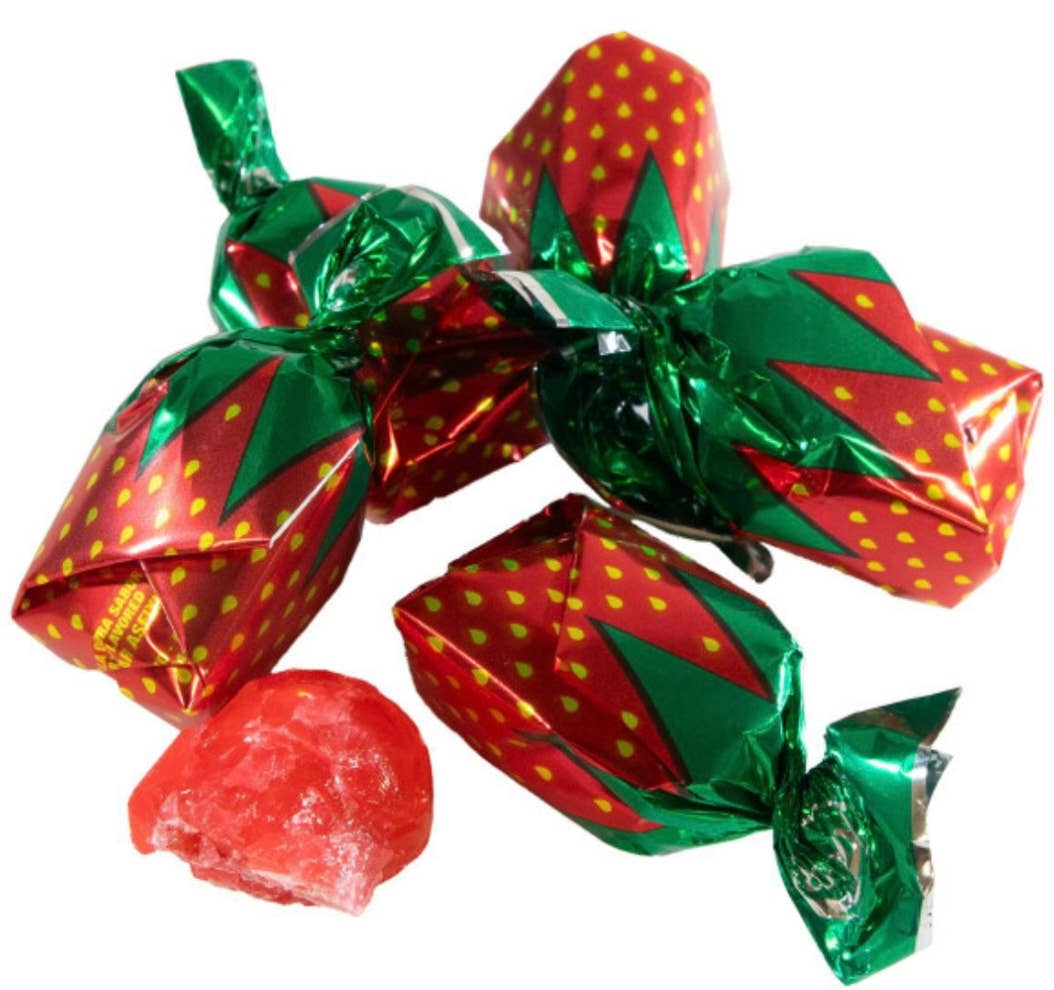 O'Shea's Candies Sweet Shop - Wholesale Hard Candy - Nostalgic Original Strawberry 🍓 Hard Candy Foil Wrap 1/2lb2