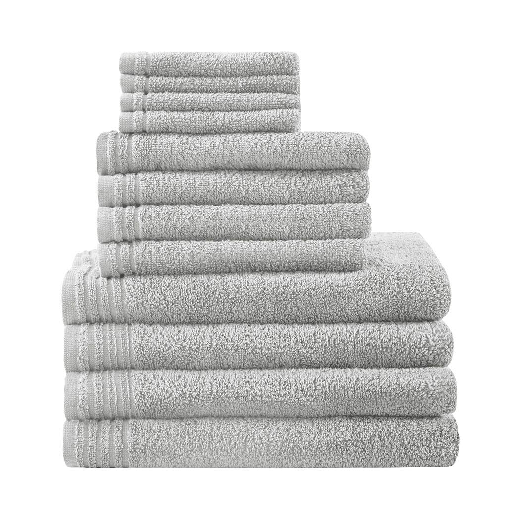 Olliix - Wholesale Towel Set - Cotton Quick Dry Antimicrobial 12-Piece Bath Towel Set, Grey1