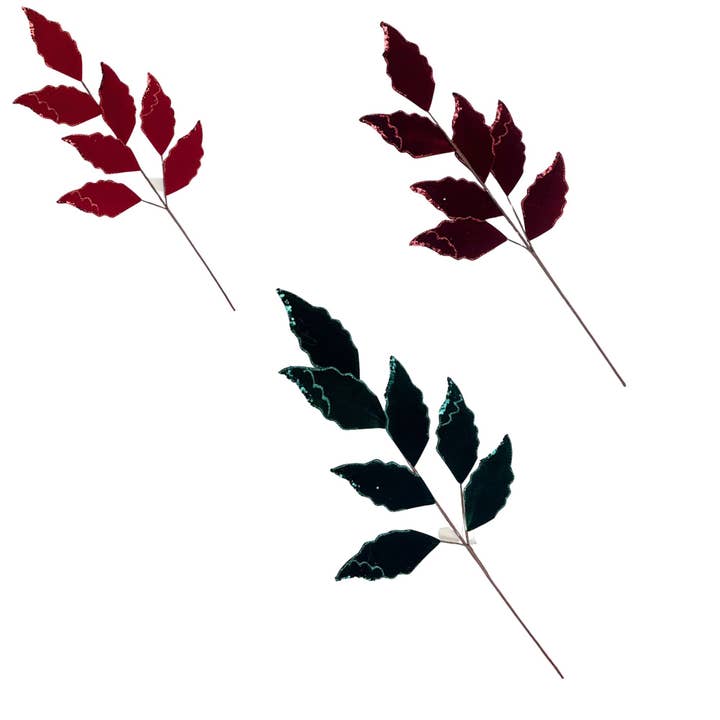 GLITTER FELT LEAVES PICK (ASSTD) for wholesale by IH Casa Decor