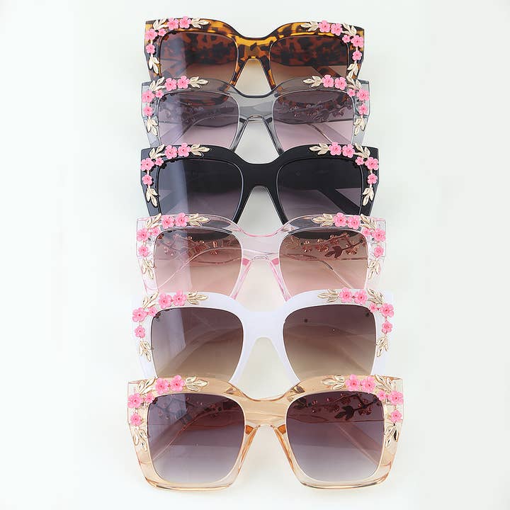 Blomstrende Rose Indlejret Boks Solbriller for engroshandel hos 3AM BY H&D ACCESSORIES